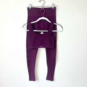 Set Active Sculpt Flex Set High Rise Leggings Sports Bra Activewear Maroon